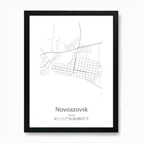 Novoazovsk,Ukraine Minimalist Map Póster