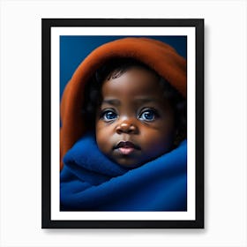 Black baby With Blue Eyes Art Print