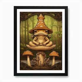 Wood Frog On A Throne Storybook Style 4 Art Print