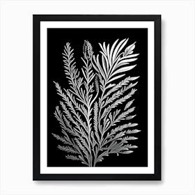 Rosemary Leaf Linocut 3 Art Print