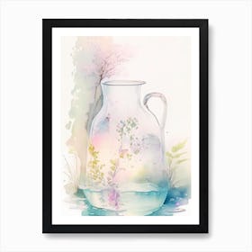 Water In Glass Jug Waterscape Gouache 1 Art Print