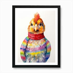 Baby Animal Wearing Sweater Bird 3 Art Print