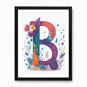 Colorful Letter B Illustration 5 Art Print