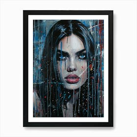 Woman In The Rain Art Print