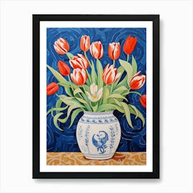 Flowers In A Vase Still Life Painting Tulips 9 Art Print