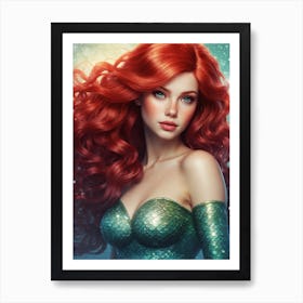 Ariel - The little mermaid, disney movie art work Art Print