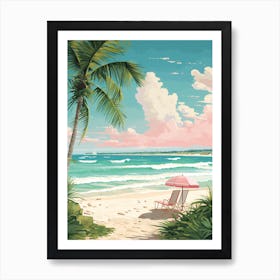 A Canvas Painting Of Tulum Beach, Riviera Maya Mexico 3 Art Print