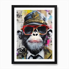 Monkey In A Hat Pop Art Print
