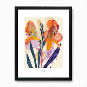 Colourful Flower Illustration Poster Freesia 4 Art Print