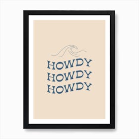 Coastal Cowgirl Howdy Art Print