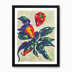 Thai Chili Pepper Fauvist vegetable Art Print