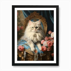 Cat In Medieval Robes Rococo Style  10 Art Print