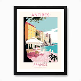 Antibes, France, Flat Pastels Tones Illustration 2 Poster Art Print