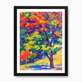 Norway Maple tree Abstract Block Colour Art Print