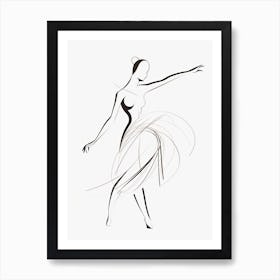 Line Art Woman Body 10 Art Print