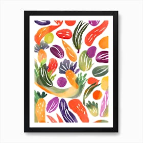 Watercolor Vegetables Art Print