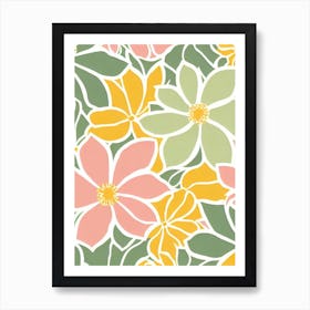 Cypress Pastel Floral 1 Flower Art Print