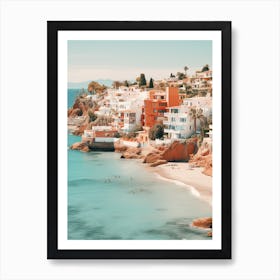 Cala De Mijas Beach Costa Del Sol Spain Mediterranean Style Illustration 1 Art Print