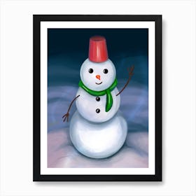 A snowman. Art Print