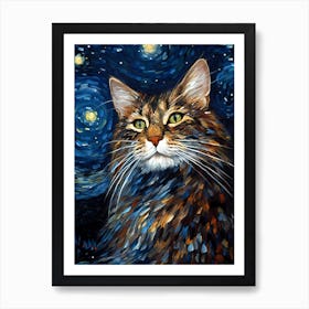 Impressionism Cat Art Print