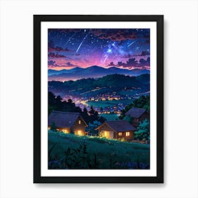 Night Sky Anime aesthetic 52 Art Print