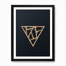 Geometric Gold Glyph Abstract on Dark Teal n.0476 Art Print
