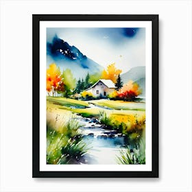 Watercolor Of A House Art Print