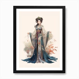 Traditional Chinese Clothing Illustration 4 Art Print