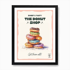 Stack Of Sprinkles Donuts The Donut Shop 6 Art Print