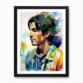 Man With A Flower Art Print