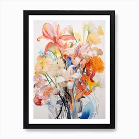 Abstract Flower Painting Lily 5 Art Print