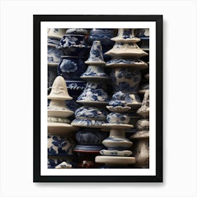 Blue And White Porcelain Affiche