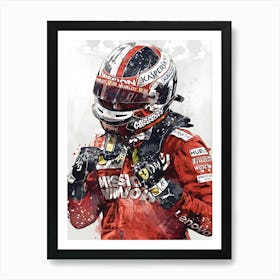 Charles Leclerc F1 Racing Art Print
