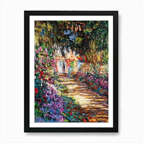 Claude Monet Fine Art Print of Garden Path at Giverny, 1902 - Belvedere Museum Vienna Austria in HD for Feature Wall Decor - Fully Restored High Definition Art Print