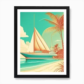 Bimini Bahamas Vintage Sketch Tropical Destination Affiche