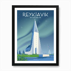 Reykjavik Iceland |Hallgrímskirkja Art Print