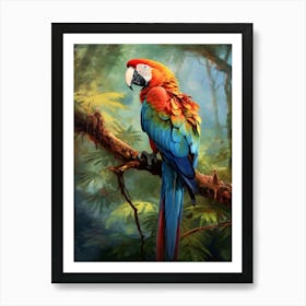 Vibrant Plumage: Parrot Jungle Bird Print Art Print