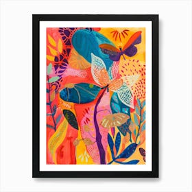 Matisse Inspired,Butterflies, Fauvism Style Art Print