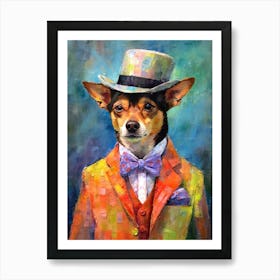 Pawfectly Dapper; A Dog 'S Fashion Tale In Oil Art Print