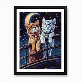 Titanic Cats Art Print