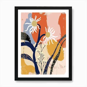 Colourful Flower Illustration Daisy 1 Art Print