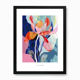 Colourful Flower Illustration Poster Cyclamen 4 Art Print