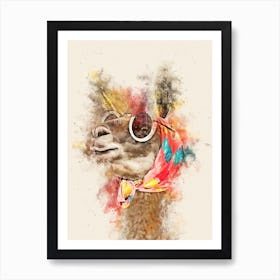 Llama Canvas Print Art Print