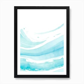 Blue Ocean Wave Watercolor Vertical Composition 106 Art Print