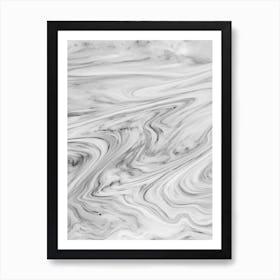 Black White Marble Art Print