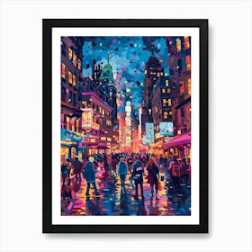 New York City At Night, Contemporary Art, Souvenir 1 Art Print