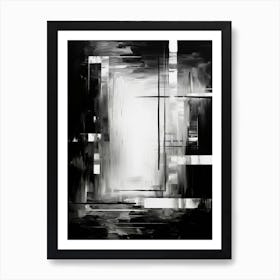 Threshold Abstract Black And White 1 Art Print