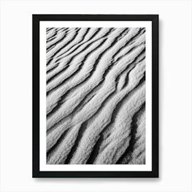 Pattern Of A Sand Dune In Black And White In The Sahara Desert Art Print