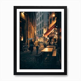 Lovers In The Streets Of Lyon France Art Print