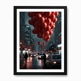 Red Balloons 1 Art Print